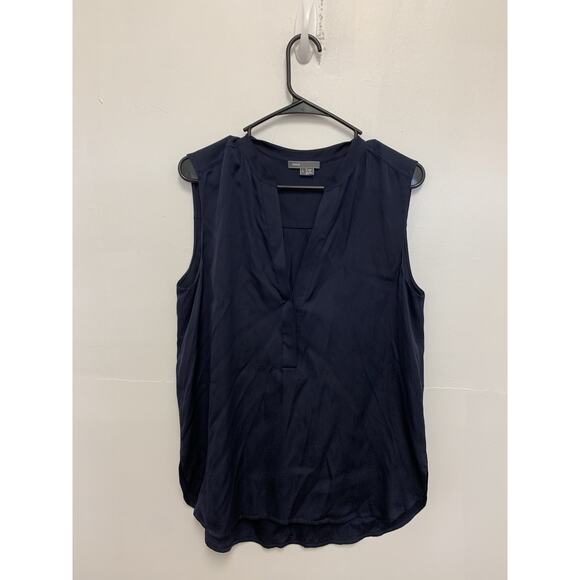 Vince Blue Sleeveless V-neck Tunic Top Lightweight Flowy Size Large - Picture 1 of 4